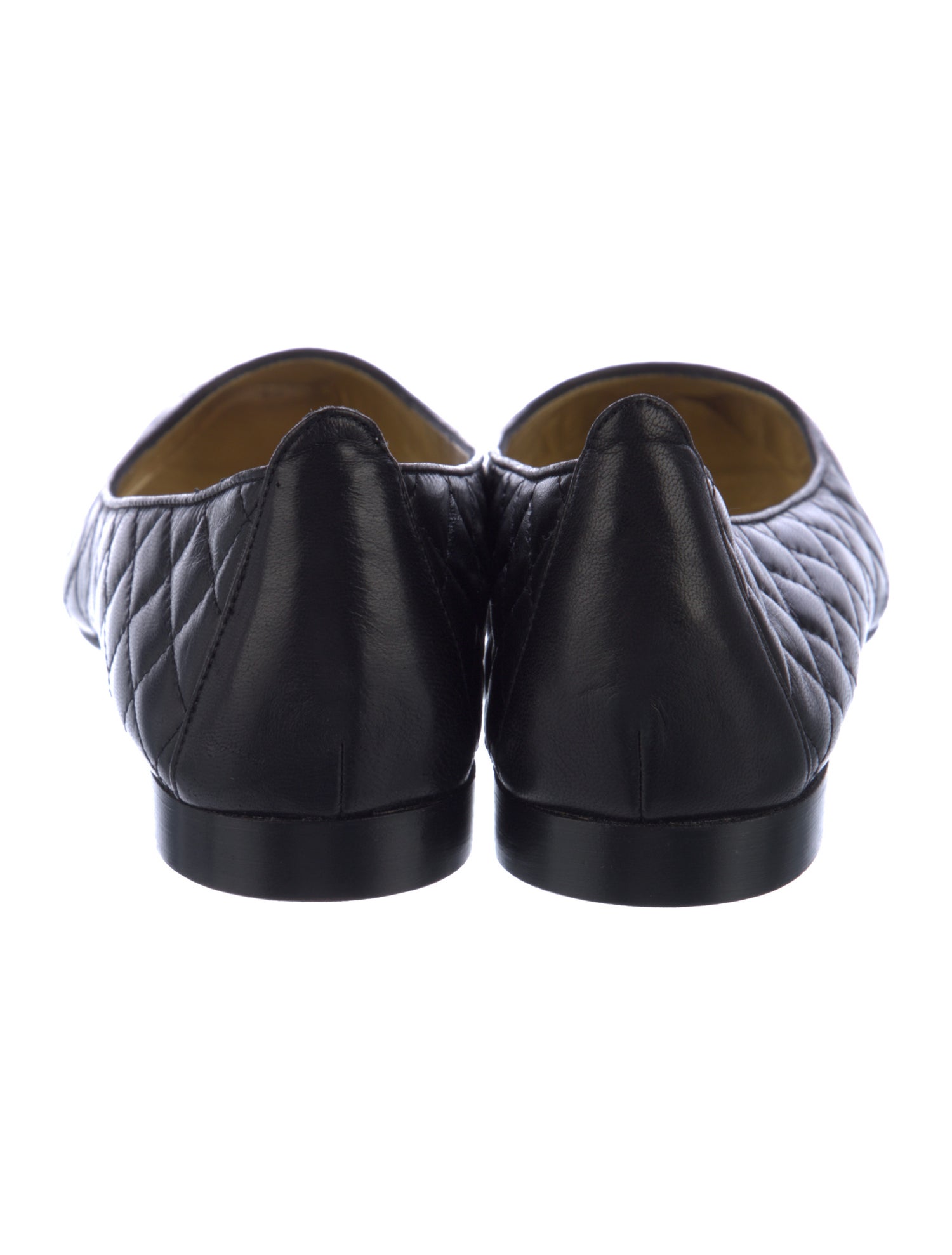 Manolo Blahnik Quilted Pattern Leather Ballet Flats